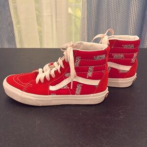 Fun! Vans Red High-Top Sneakers Size 6.5 Women’s US